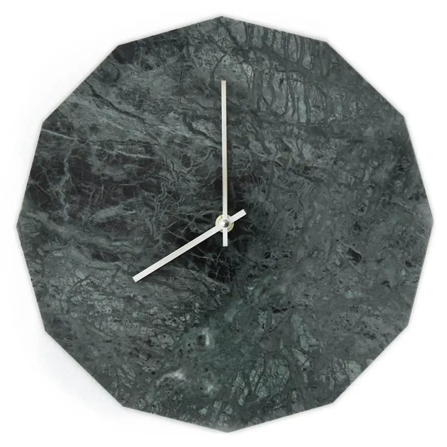 Outlet Hemverk - Vægur - Marble Verde - Grøn/Sølv - Ø28 cm