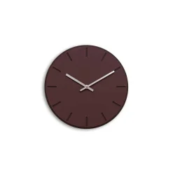 Sale Hemverk - Vægur - Mørk Eg/Burgundy - Sølv visere - Ø28 cm