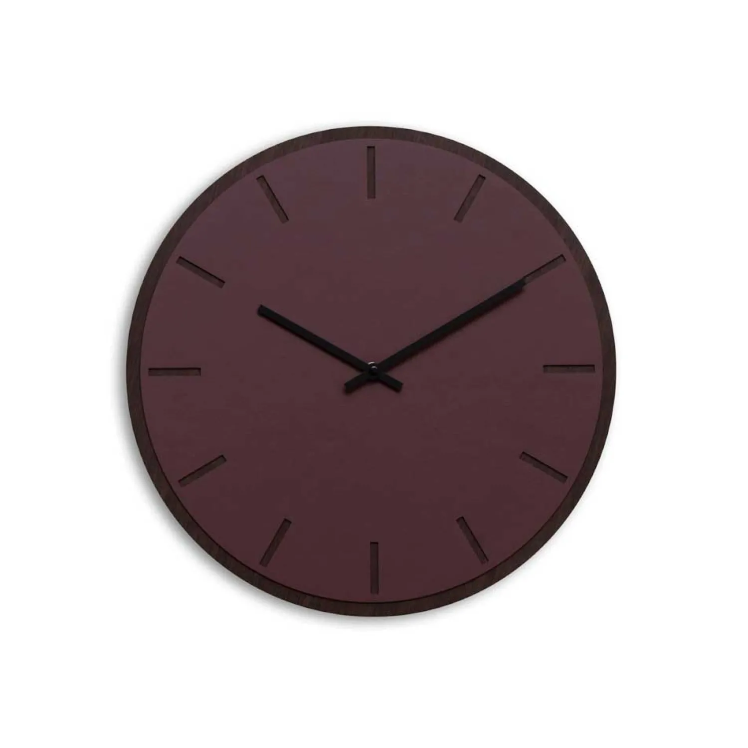 Online Hemverk - Vægur - Mørk Eg/Burgundy - Sorte visere - Ø38 cm
