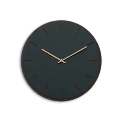 Best Hemverk - Vægur - Mørk Eg/Conifer Grøn - Kobber visere - Ø38 cm