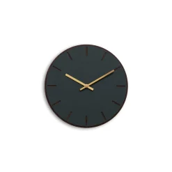 Online Hemverk - Vægur - Mørk Eg/Conifer Grøn - Guld visere - Ø28 cm