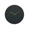 Sale Hemverk - Vægur - Mørk Eg/Conifer Grøn - Guld visere - Ø38 cm