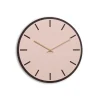 Outlet Hemverk - Vægur - Mørk Eg/Powder Dusty Rose - Kobber visere - Ø38 cm