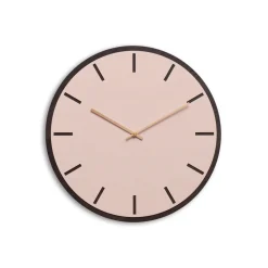 Outlet Hemverk - Vægur - Mørk Eg/Powder Dusty Rose - Kobber visere - Ø38 cm