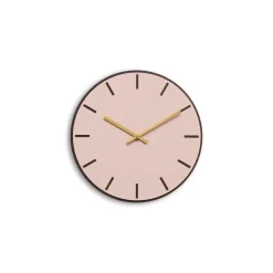 Online Hemverk - Vægur - Mørk Eg/Powder Dusty Rose - Guld visere - Ø28 cm