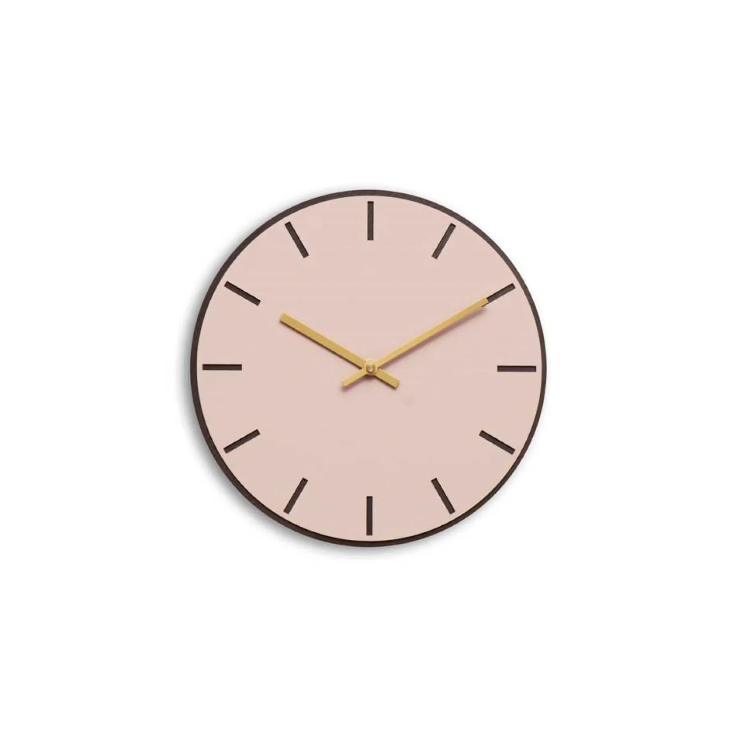Online Hemverk - Vægur - Mørk Eg/Powder Dusty Rose - Guld visere - Ø28 cm