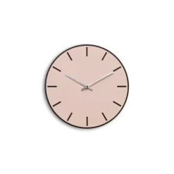 Discount Hemverk - Vægur - Mørk Eg/Powder Dusty Rose - Sølv visere - Ø28 cm