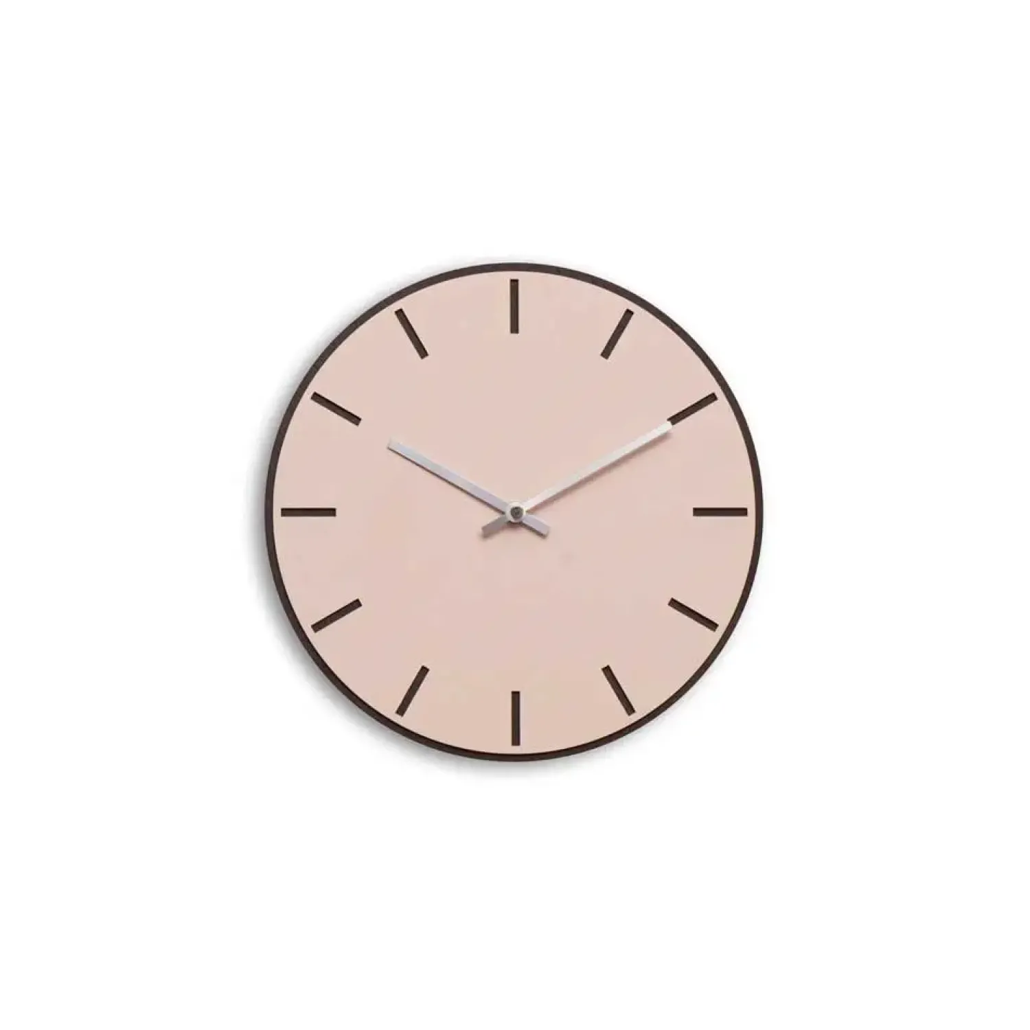 Discount Hemverk - Vægur - Mørk Eg/Powder Dusty Rose - Sølv visere - Ø28 cm