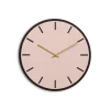 Best Hemverk - Vægur - Mørk Eg/Powder Dusty Rose - Guld visere - Ø38 cm