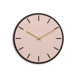 Best Hemverk - Vægur - Mørk Eg/Powder Dusty Rose - Guld visere - Ø38 cm