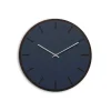 Outlet Hemverk - Vægur - Mørk Eg/Smokey Blue - Sølv visere - Ø38 cm