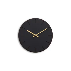 Best Hemverk - Vægur - Mørk Eg/Sort - Guld visere - Ø28 cm