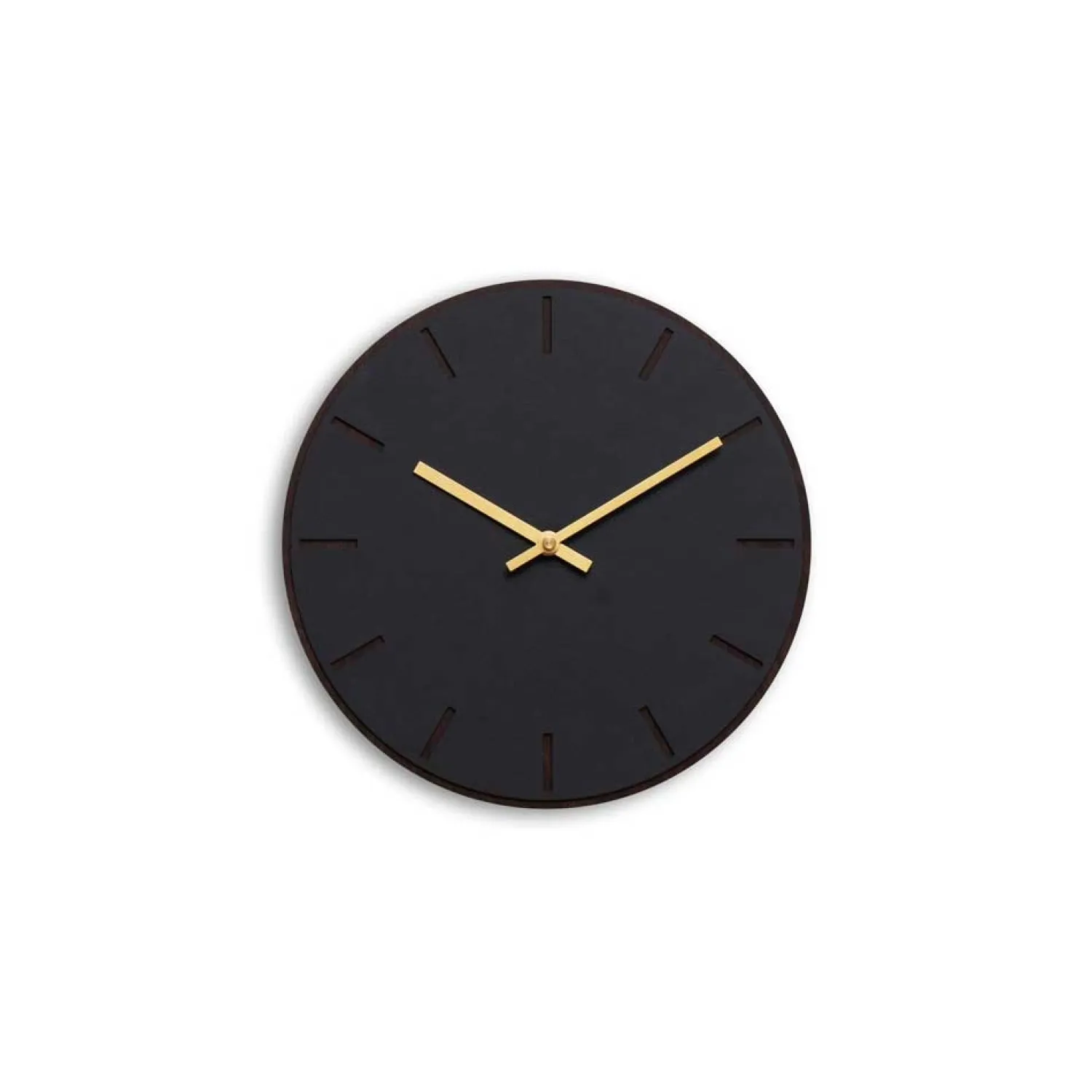 Best Hemverk - Vægur - Mørk Eg/Sort - Guld visere - Ø28 cm