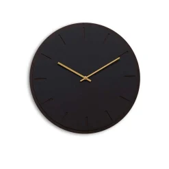 Sale Hemverk - Vægur - Mørk Eg/Sort - Guld visere - Ø38 cm