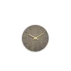 New Hemverk - Vægur - Valnød - Ø12 cm - Guld visere