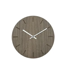 Outlet Hemverk - Vægur - Valnød - Ø28 cm - Sølv visere