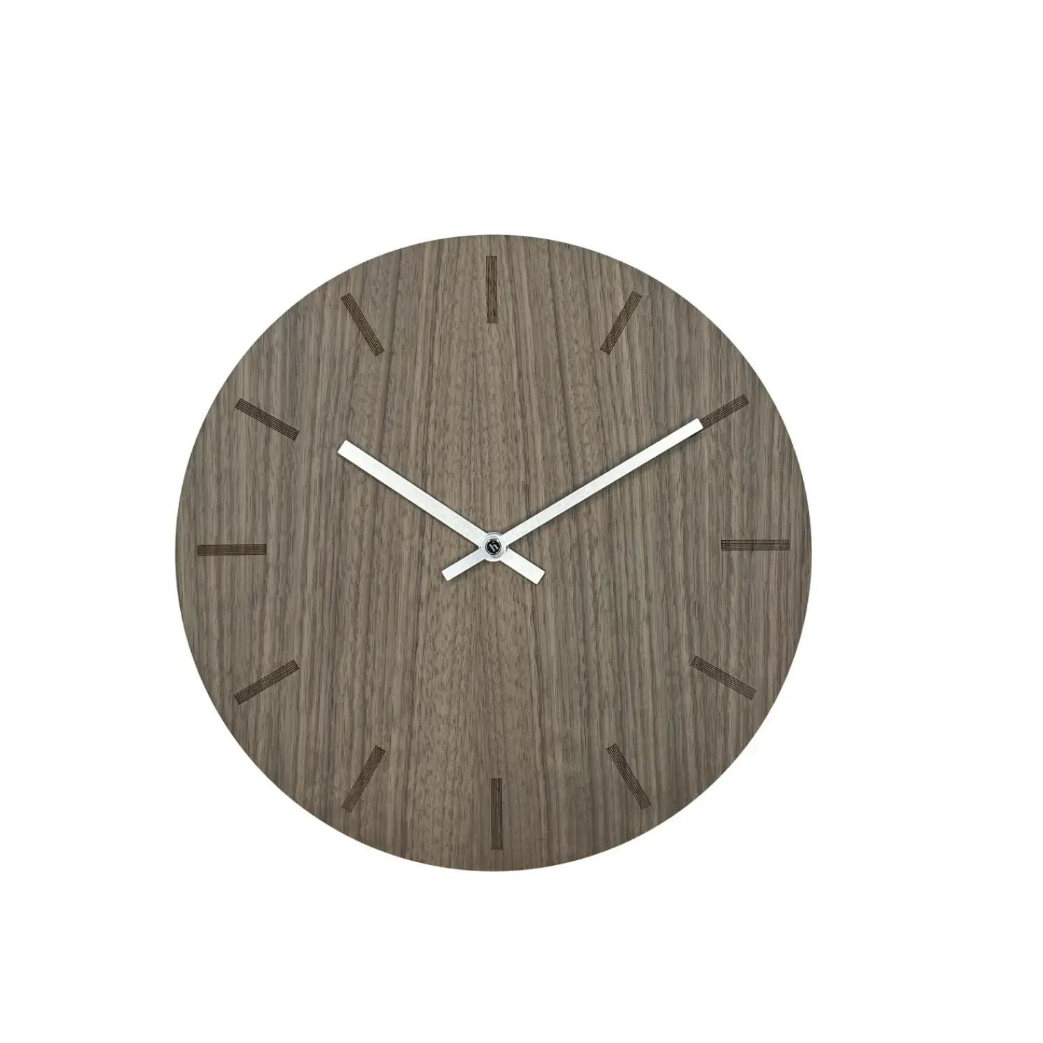 Outlet Hemverk - Vægur - Valnød - Ø28 cm - Sølv visere