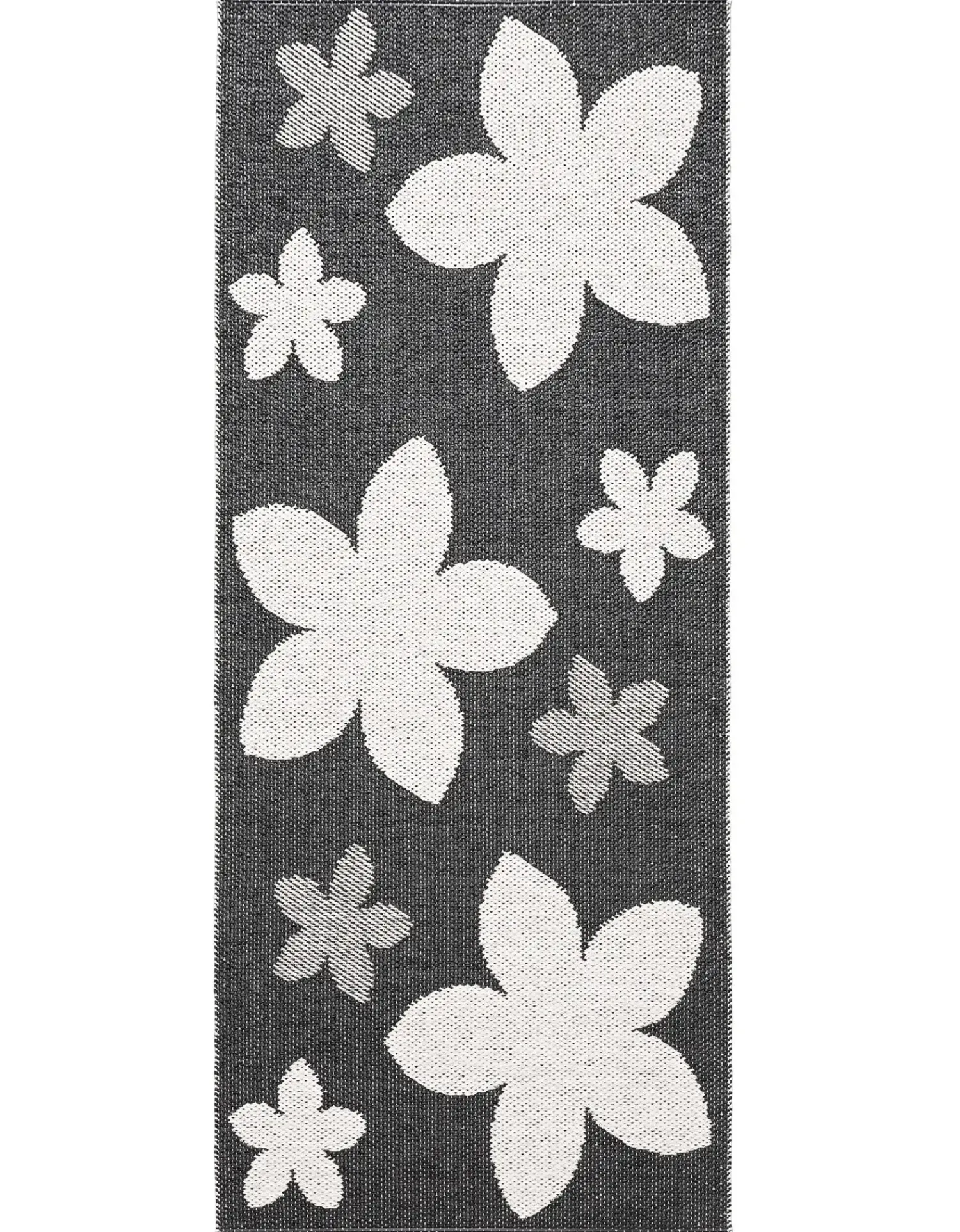 New Horredsmattan - tæppe - Flower - 70 x 150 cm - sort