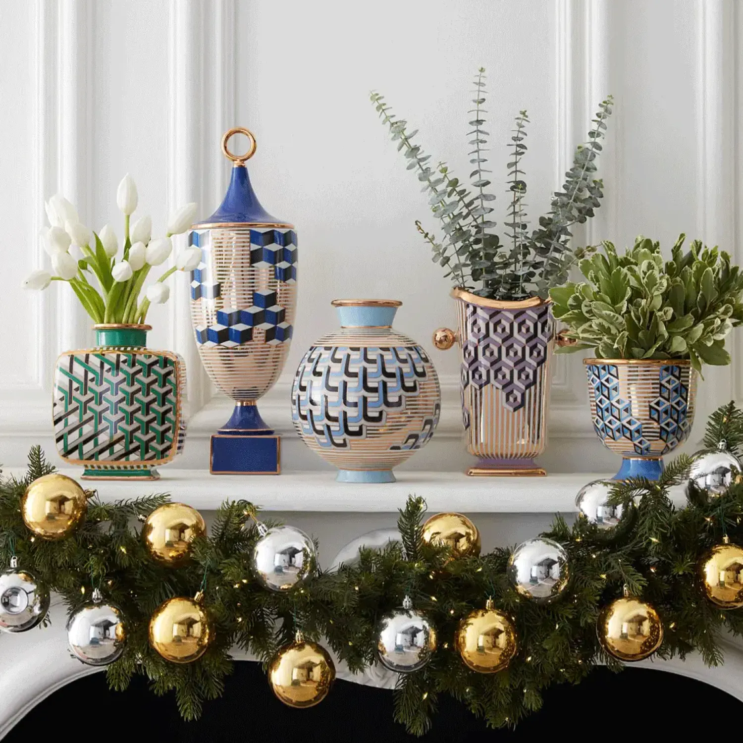 Outlet Jonathan Adler - Vase - Versailles Puzzle - 19,7 x 23,5 cm