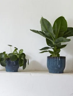 Clearance Knabstrup Keramik - urtepotteskjuler Ø 14.5 cm dusty blue