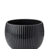 Outlet Knabstrup Keramik - urtepotteskjuler Ø 16 cm ripple black