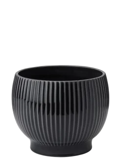 Outlet Knabstrup Keramik - urtepotteskjuler Ø 16 cm ripple black