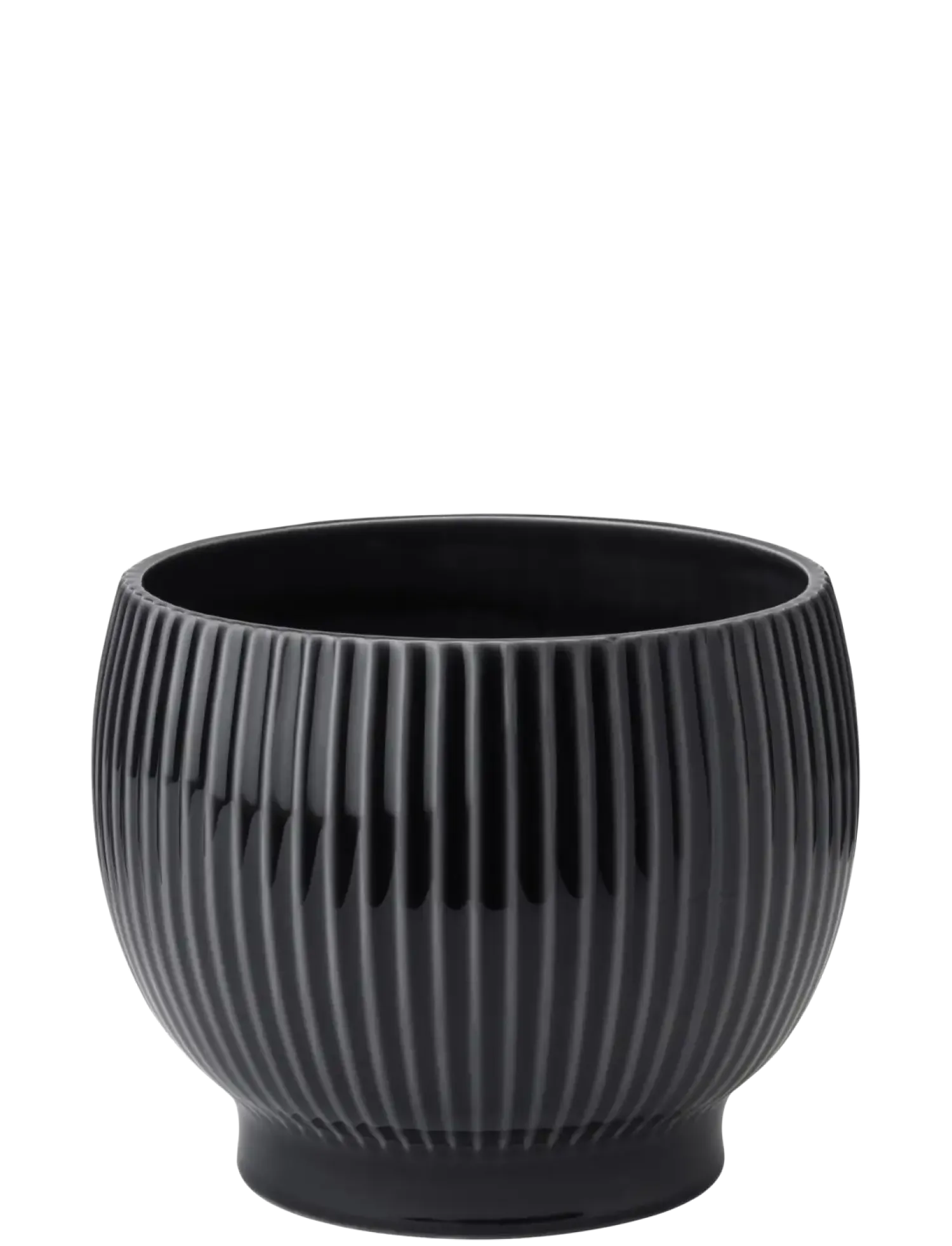Outlet Knabstrup Keramik - urtepotteskjuler Ø 16 cm ripple black