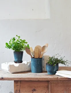 Best Knabstrup Keramik - urtepotteskjuler Ø 10.5 cm ocean green