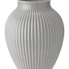 Online Knabstrup Keramik - vase H 27 cm ripple grey