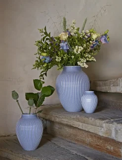 Outlet Knabstrup Keramik - vase H 20 cm ripple lavender