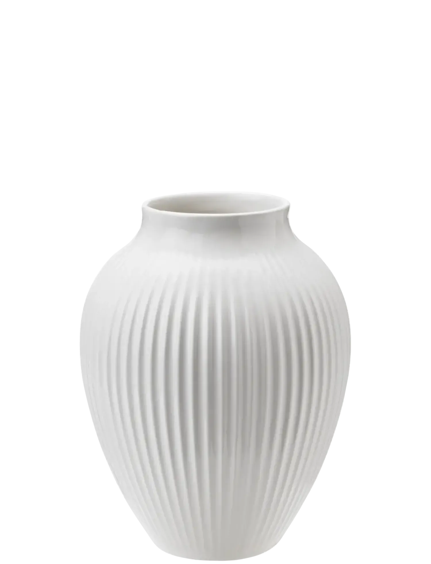 New Knabstrup Keramik - vase H 12.5 cm ripple white