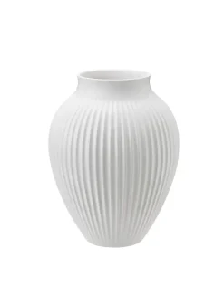 Clearance Knabstrup Keramik - vase H 20 cm ripple white
