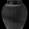 Online Knabstrup Keramik - vase H 27 cm ripple black