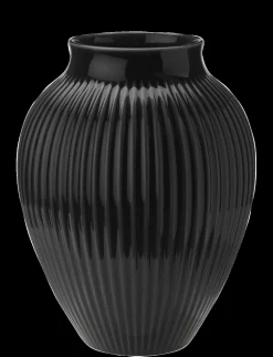 Online Knabstrup Keramik - vase H 27 cm ripple black
