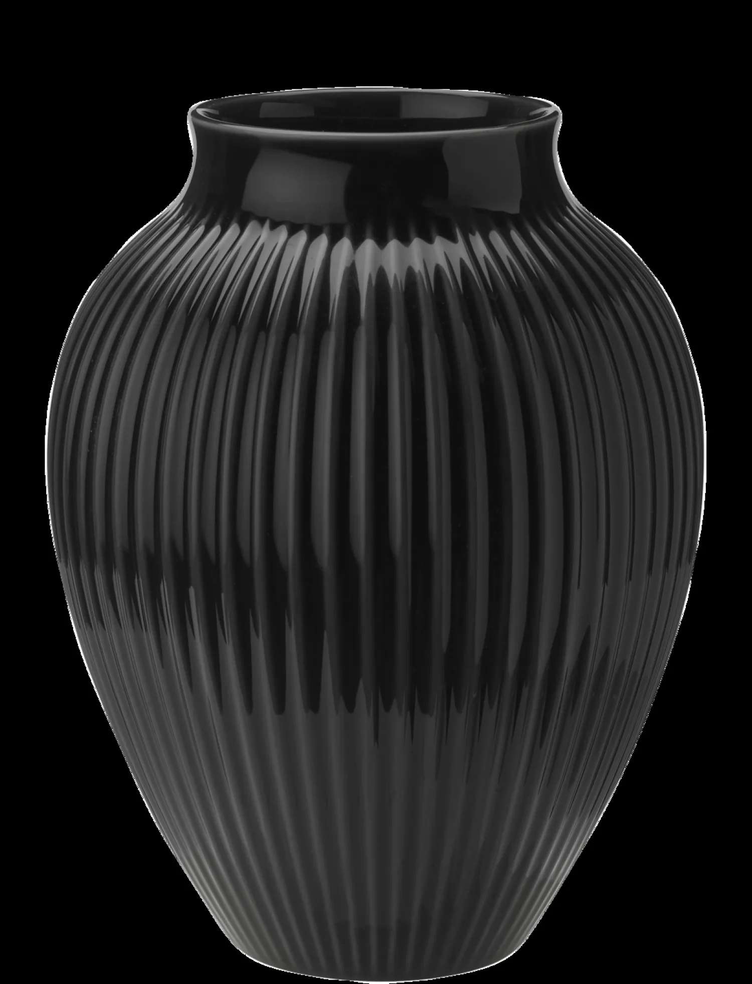 Online Knabstrup Keramik - vase H 27 cm ripple black