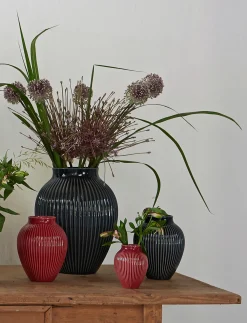 Hot Knabstrup Keramik - vase H 35 cm ripple black