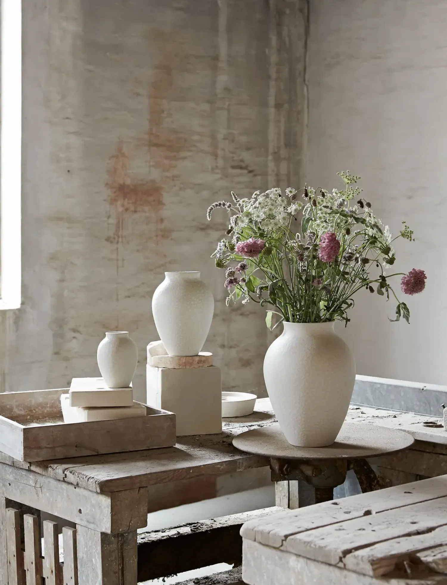 Hot Knabstrup Keramik - vase H 20 cm white