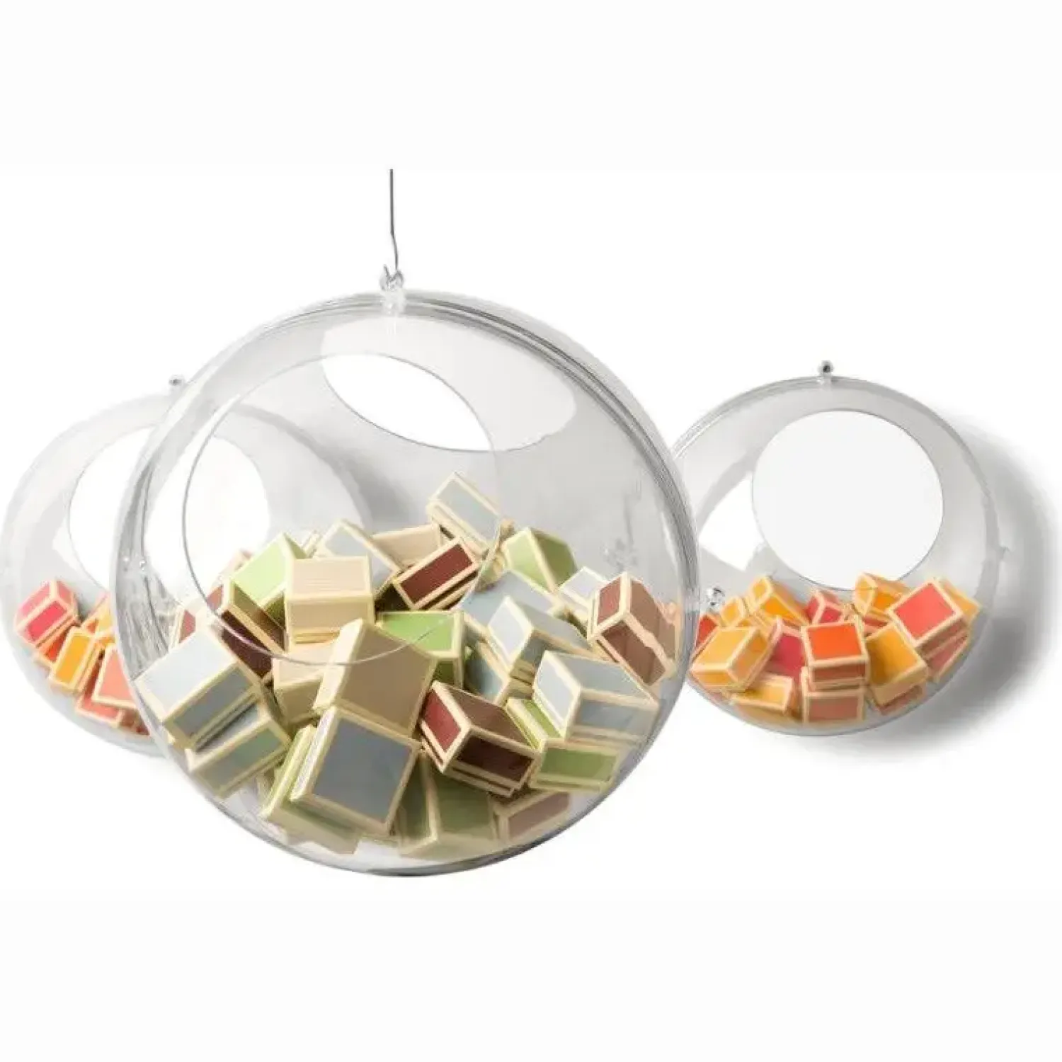 Outlet Koziol - Hanging display Orion - Large - transparent kugle - Sæt med 2 halvkugler