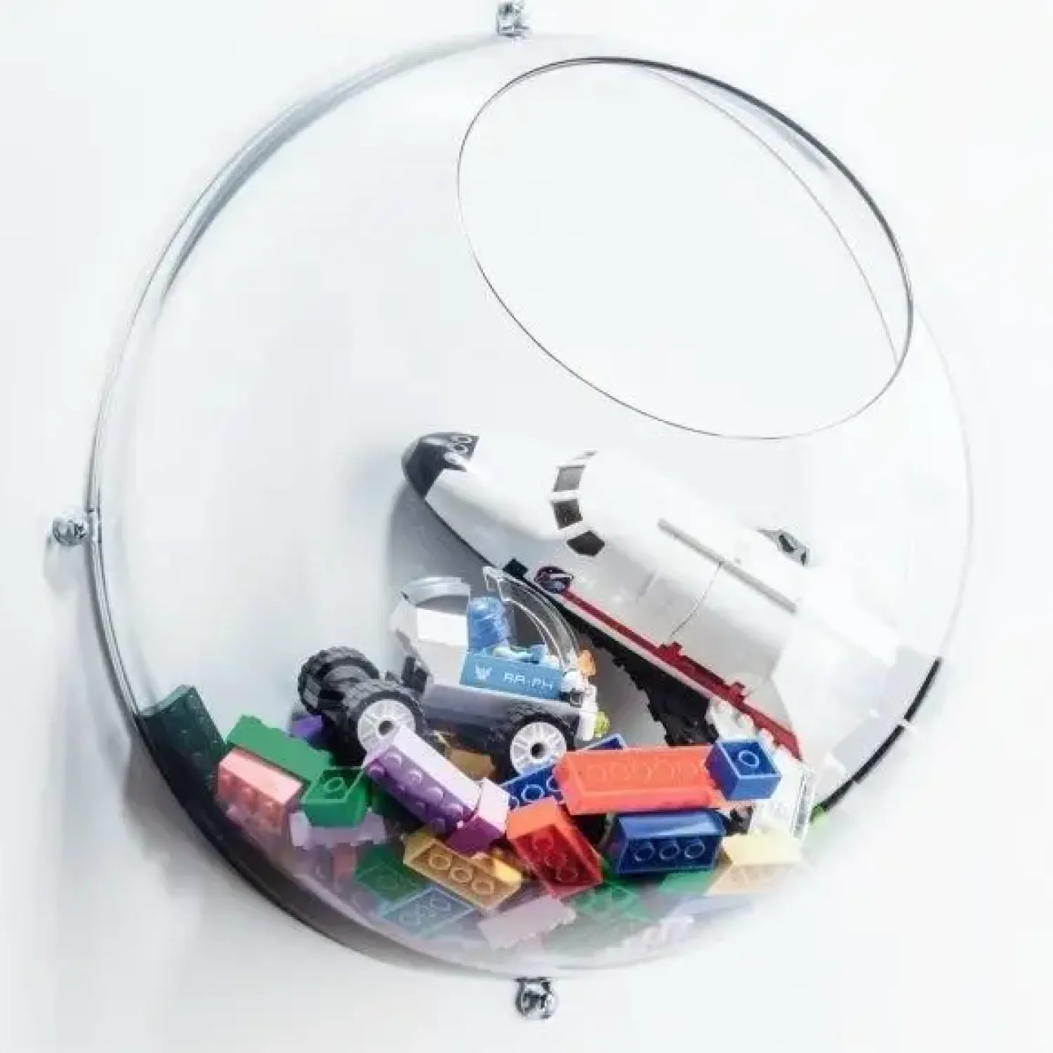 Outlet Koziol - Hanging display Orion - Large - transparent kugle - Sæt med 2 halvkugler