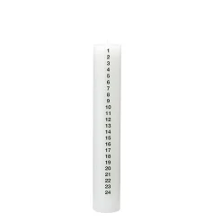New Kunstindustrien - Kalenderlys - Hvid med sorte tal - 5 x 30 cm.