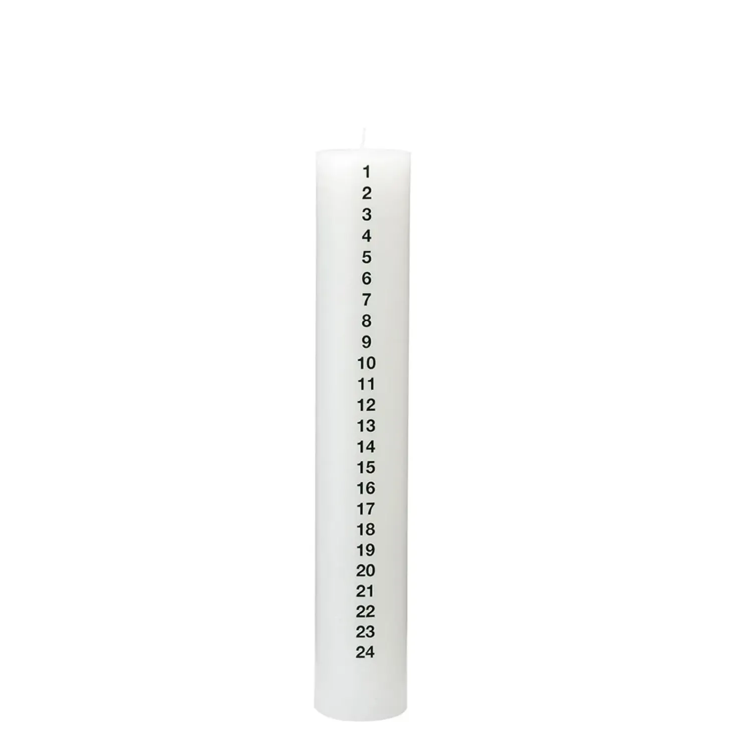 New Kunstindustrien - Kalenderlys - Hvid med sorte tal - 5 x 30 cm.