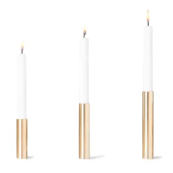 Discount Kunstindustrien - 3 Lysetager Slim Light i Messing - Højde 10 cm, 14 cm ,17 cm