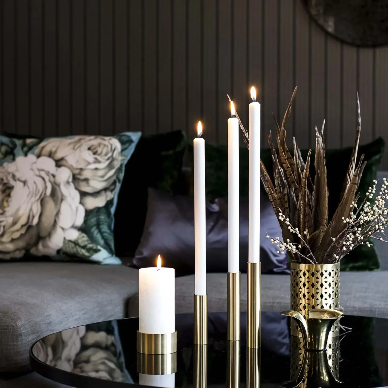Hot Kunstindustrien - Slim Light Lysetage - Messing - Højde 10 cm
