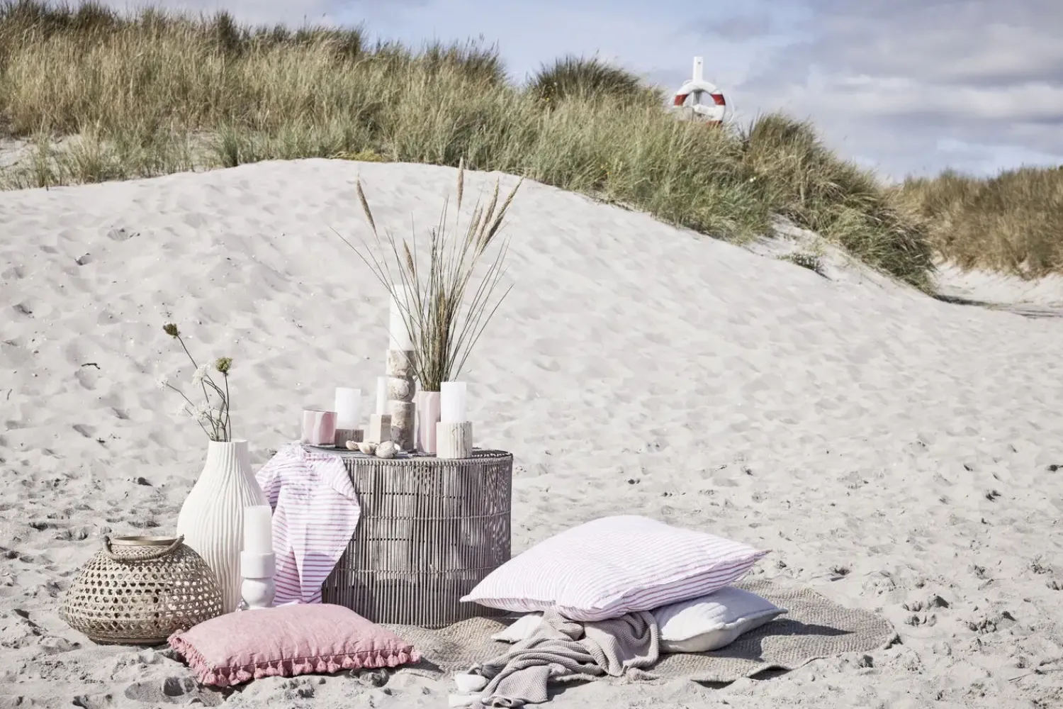 Clearance Lene Bjerre - Eliana stage til bloklys 10 cm. sand marmor
