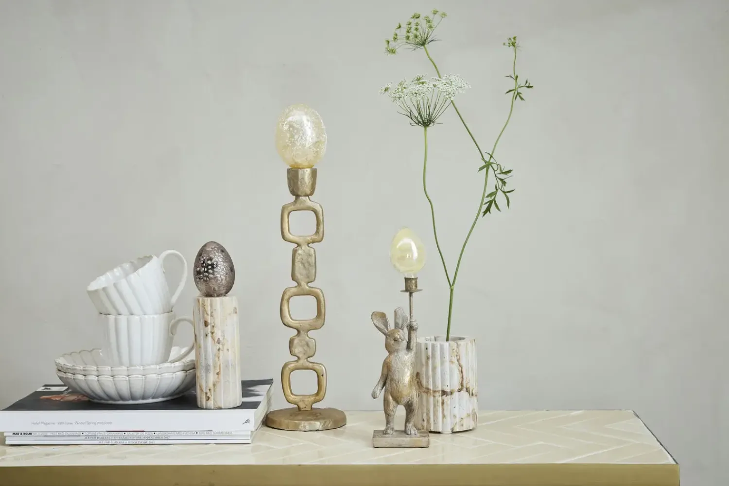 Best Lene Bjerre - Eliana tandkrus 10,5 cm. sand marmor