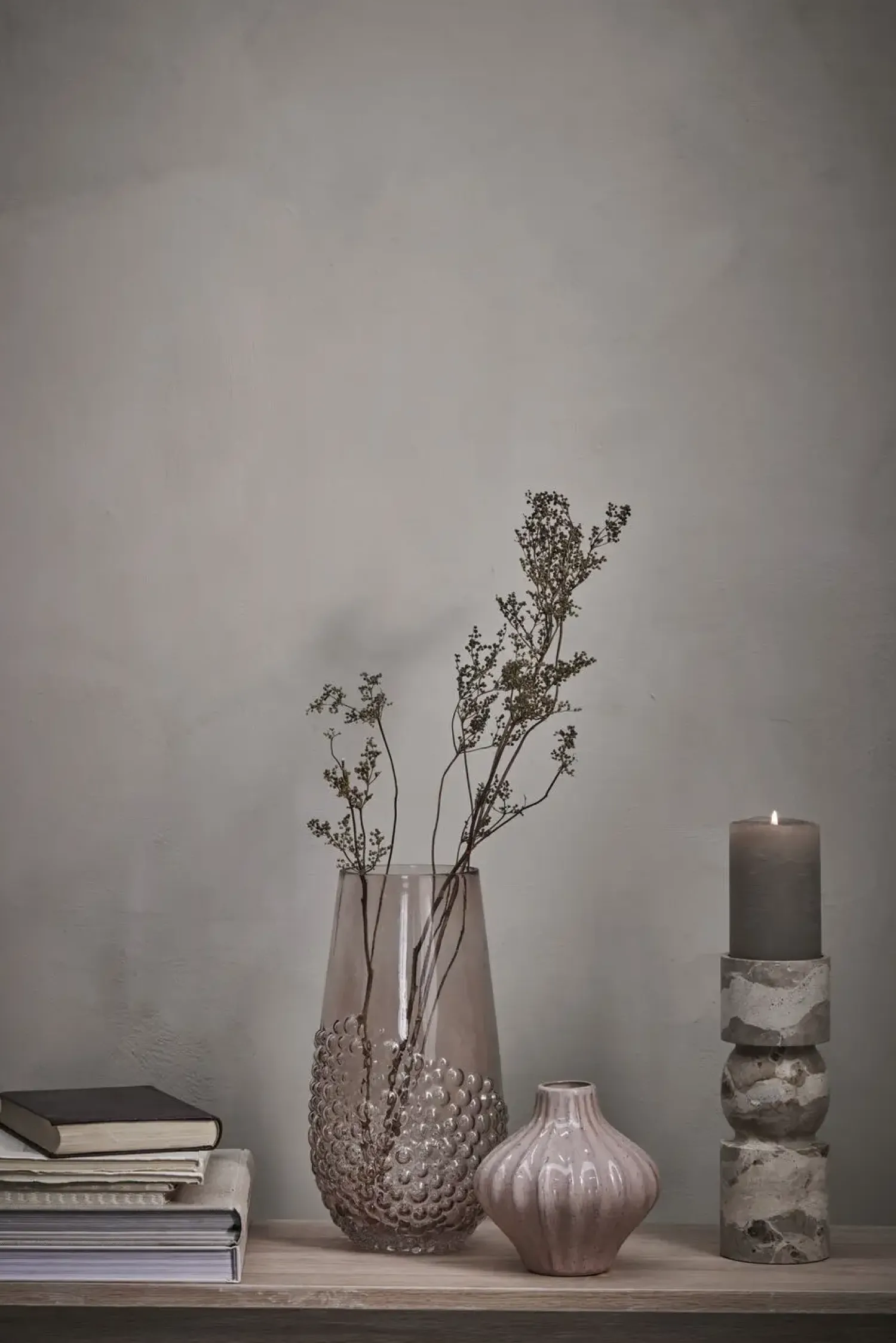 Sale Lene Bjerre - Ellia Marmor lysestage H23 cm. sand