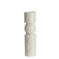 Outlet Lene Bjerre - Ellia Marmor lysestage H30 cm. hvid
