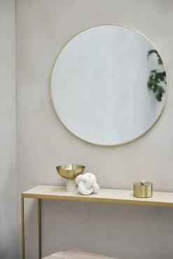 New Lene Bjerre - Hallia rundt spejl Ø80 cm. lys guld
