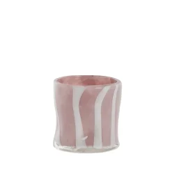 Outlet Lene Bjerre - Marelle vase/fyrfadsstage i glas 10 cm. lyserød