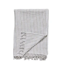 Hot Lene Bjerre - Olivia plaid 170x130 cm. beige stribet